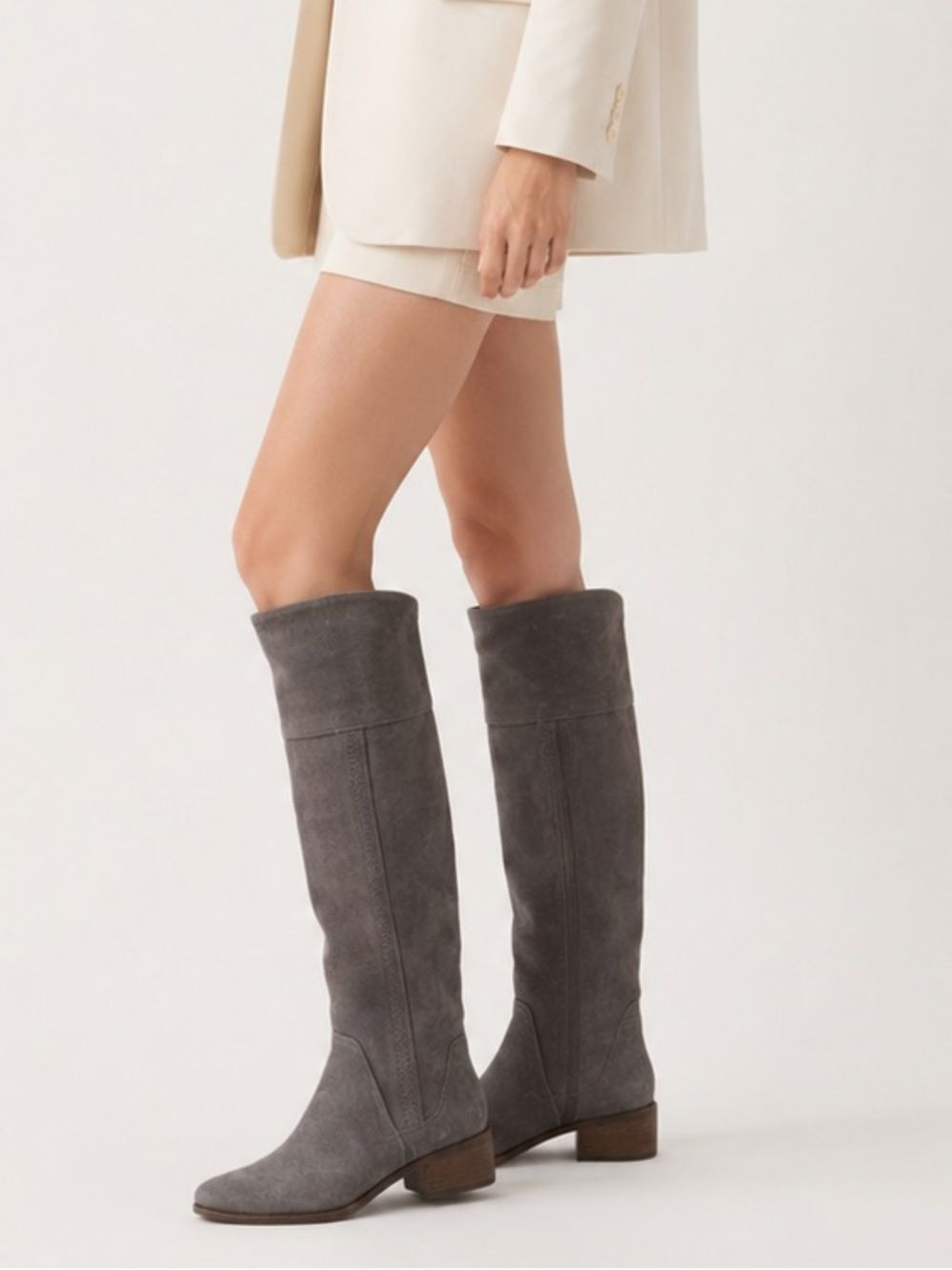 Vince Camuto Gray Suede Over-the-Knee Boots